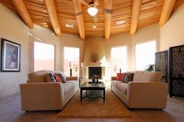 Split cedar ceiling with vegas