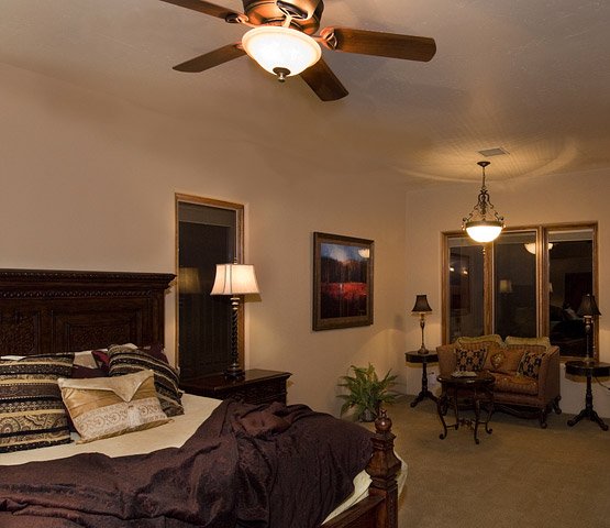 Interior shot of a custom design-build master bedroom