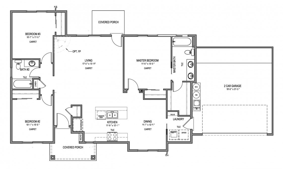 Pedernal Floorplan - 1408 sq ft